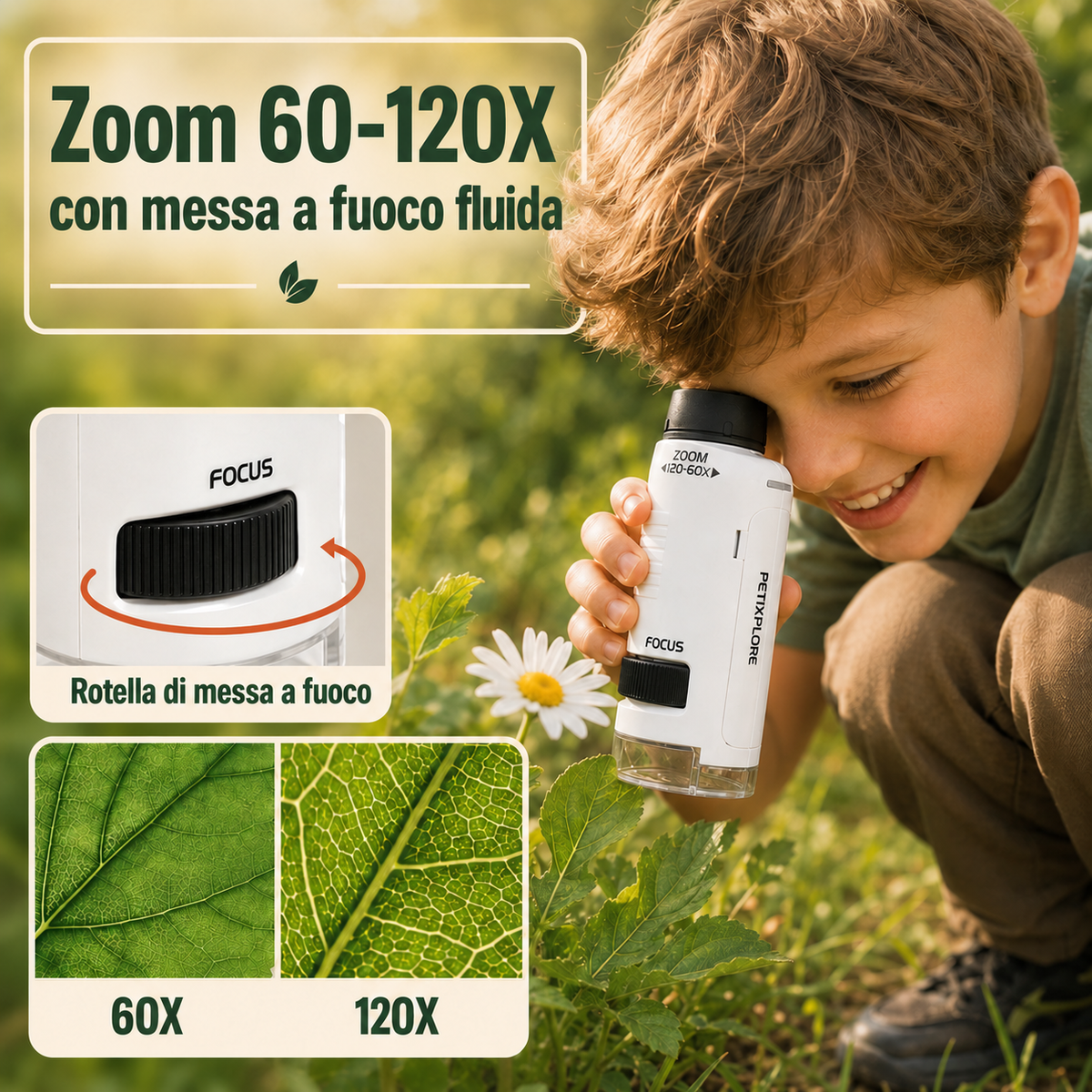Petixplore – Microscope de poche 120x